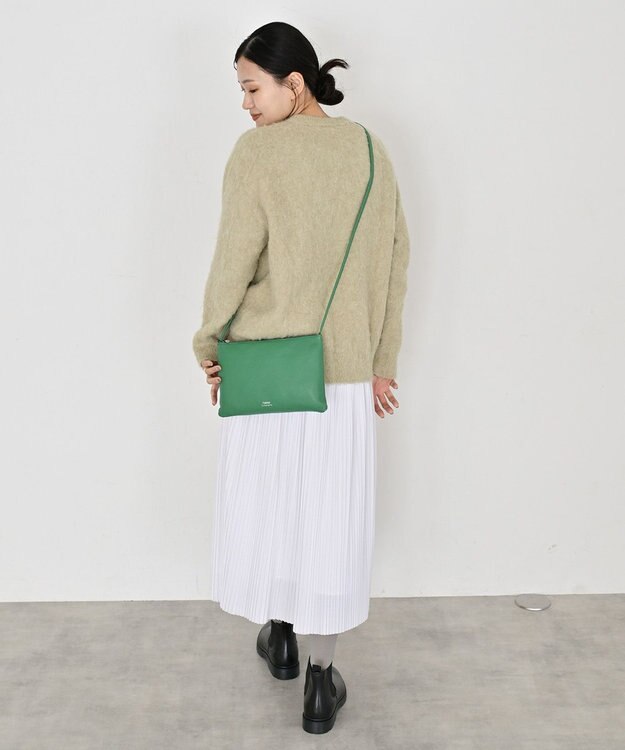 Hekhèr Le Style de Vie 新色追加【日本製】シュリンクレザー スクエアショルダーバッグ グリーン