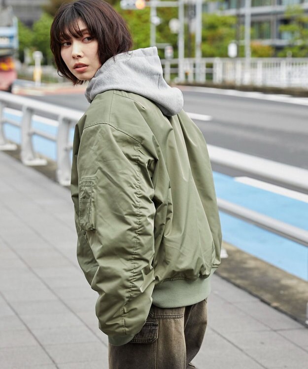 WEGO 【ユニセックス着用ITEM】パテッドフードMA－1 カーキ