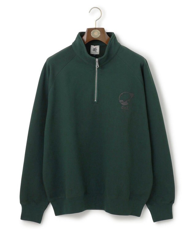 J.PRESS MEN 【AaronChang】【UNISEX】ワンポイントハーフジップ スウェットシャツ グリーン系