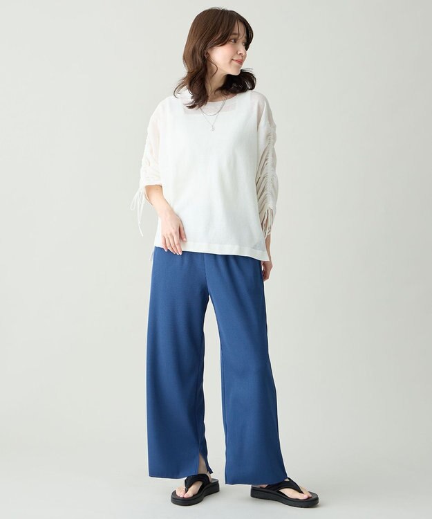 ANY シアーシャーリングスリーブニット エクリュ