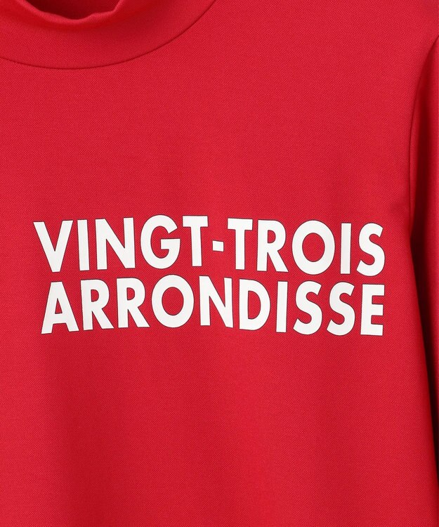 23区GOLF 【WOMEN】【吸水速乾/UVカット】スポーティ モックネックシャツ レッド系