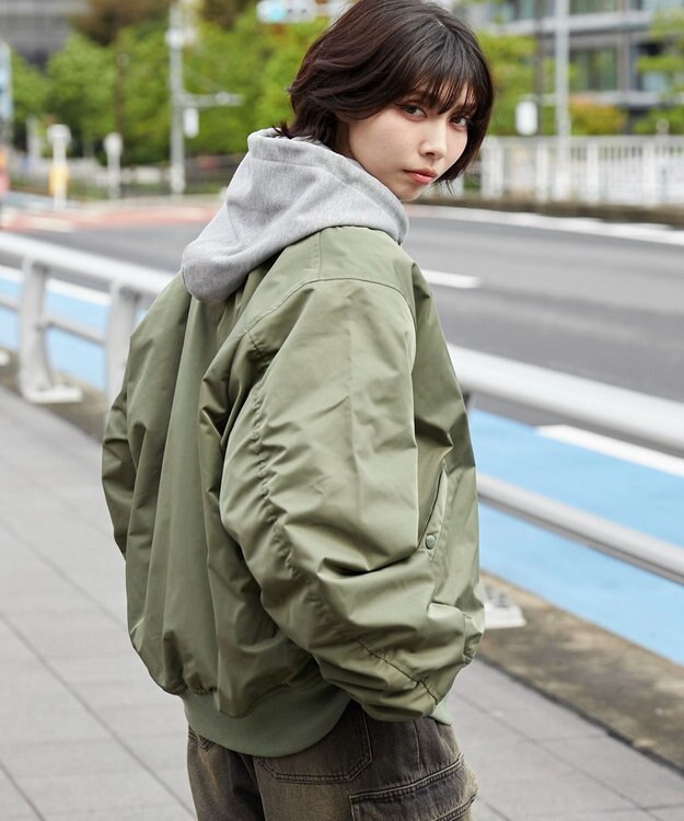 WEGO 【ユニセックス着用ITEM】パテッドフードMA－1 カーキ