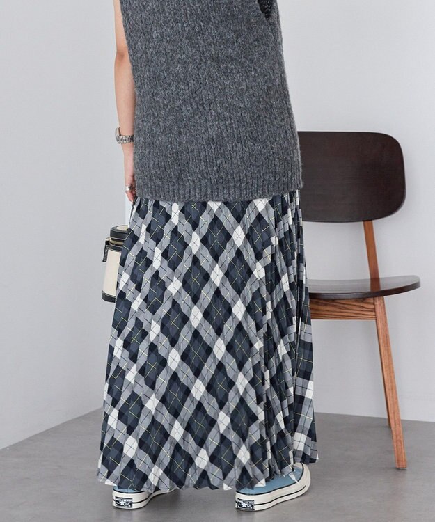 AMERICAN HOLIC 【選べる丈】アソートチェックプリーツスカート グレー