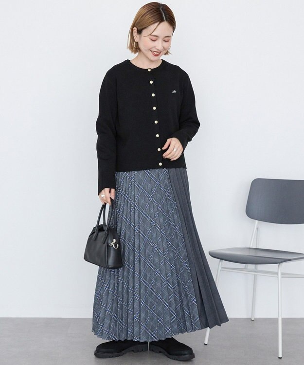 AMERICAN HOLIC 【選べる丈】アソートチェックプリーツスカート ブルー