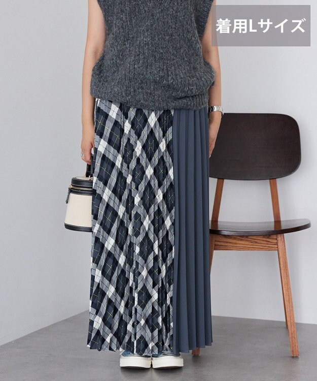 AMERICAN HOLIC 【選べる丈】アソートチェックプリーツスカート グレー