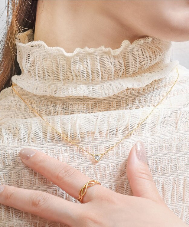 blancotokyo 【金属アレルギー対応】ジルコニアハートネックレス DEAREST ゴールド