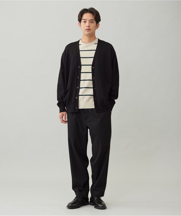 UNFILO MENS 【OCEANS YouTube 掲載/男女兼用】スムースシルキーニット カーディガン ブラック