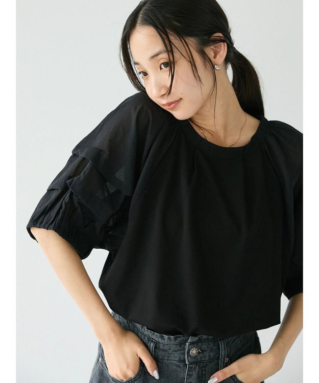 CRAFT STANDARD BOUTIQUE ホイップスリーブブラウス Black