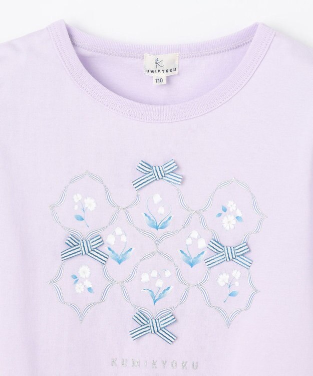 組曲 KIDS 【110-140㎝】スズランプリント Tシャツ ラベンダー