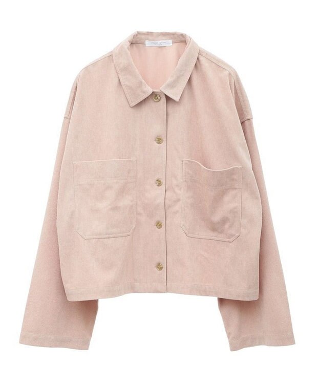 Green Parks ソフトコーデュロイショートシャツ Pink Beige