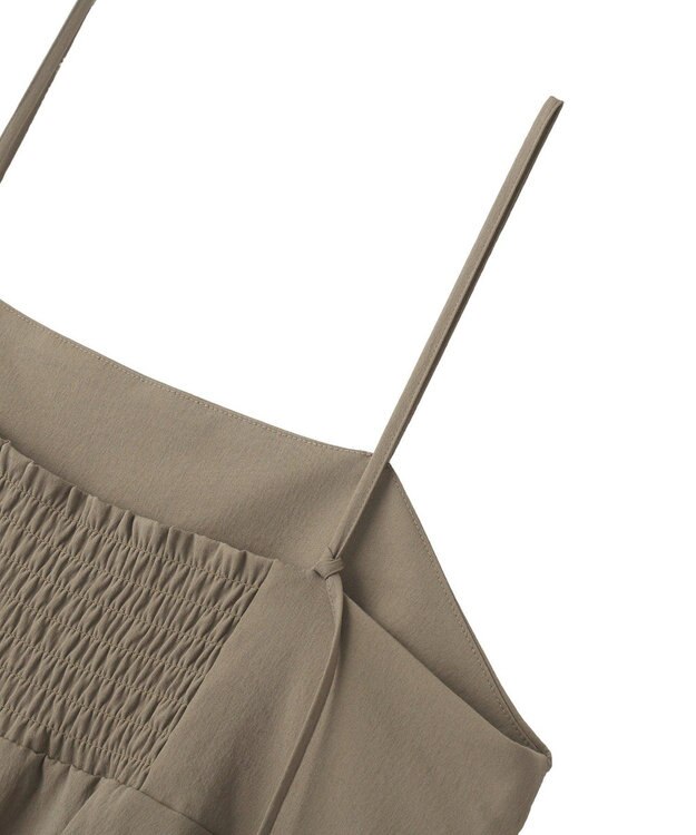 YECCA VECCA ドライタッチペプラムサロペット Dark Beige