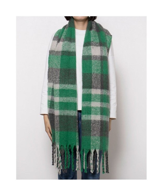 UNBILLION カシュネ cache nez / リサイクルポリニュートラルカラーチェックストール グリーン