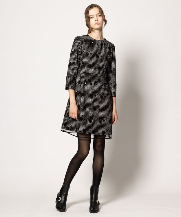 TOCCA SPANGLE OF FLOWER ドレス ブラック系5