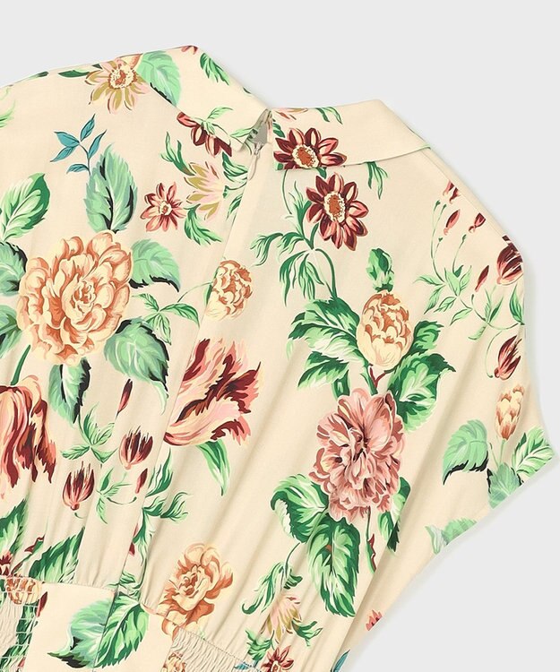 GRACE CONTINENTAL アンティークフラワープリントワンピース ベージュ