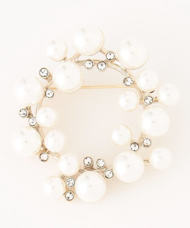 ANY SIS サークルパール調 ブローチ ゴールド系