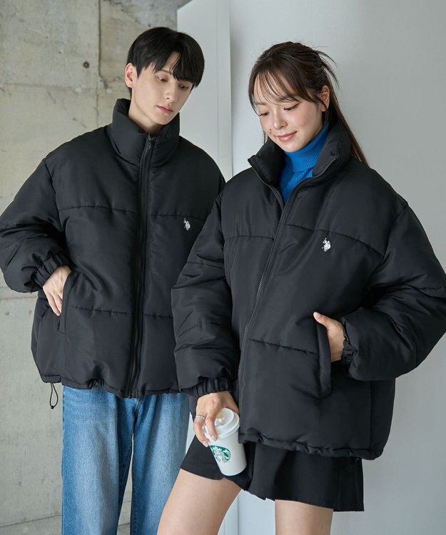 WEGO 【WEB限定/Sサイズ新登場/お気に入り登録者数5万人越えの大人気アイテム】U.S. POLO ASSN.別注パデッドジャケット ブラック