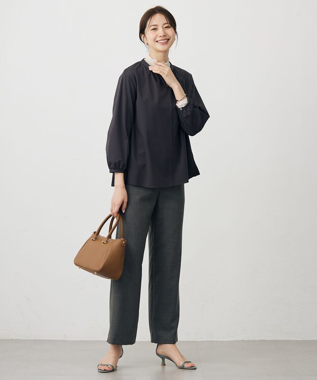 J.PRESS LADIES 【WEB限定】シアーストレッチフライス メローネック シアー カットソー 【WEB限定】ライトベージュ系