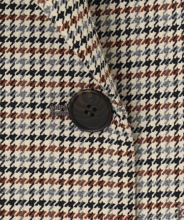 23区 L ガンクラブチェックストレッチ ジャケット ダークブラウン系3