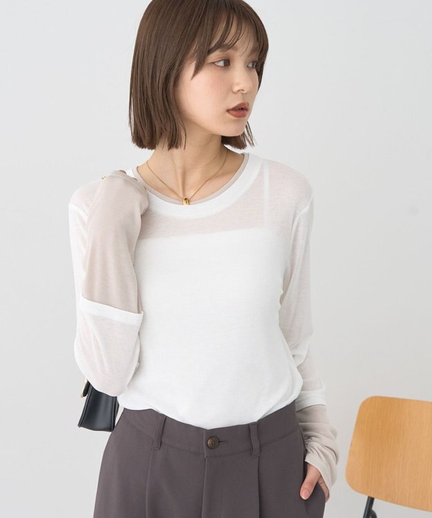 earth music&ecology レイヤードシアープルオーバー Off White