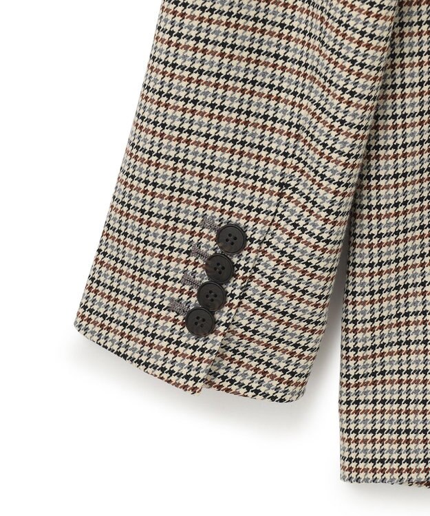 23区 ガンクラブチェックストレッチ ジャケット ダークブラウン系3