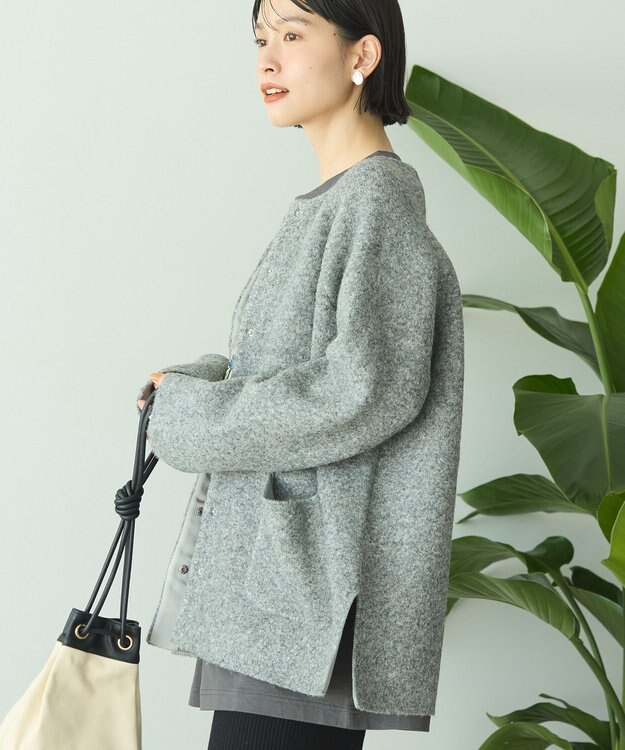 AMERICAN HOLIC Wフェイスラグランニットコーディガン Gray Mixture