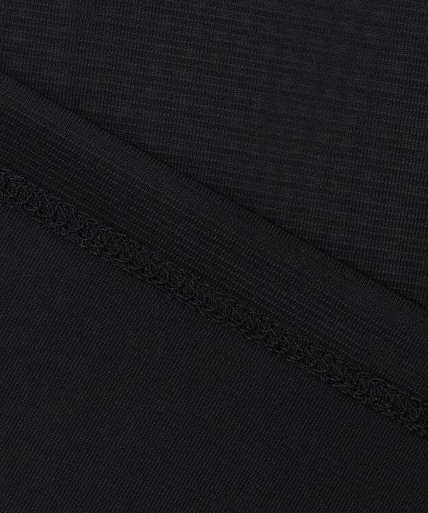 ICB L 【洗える】 マットトリコットチュール シアーカットソー ブラック系