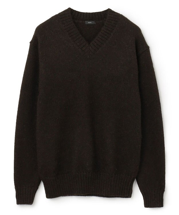 JOSEPH HOMME ファインアルパカ　Vネックニット ダークブラウン系