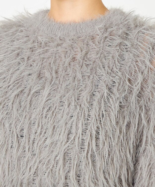 NAVE 【ReNAVE・洗える】メルティーシャギーニット プルオーバー ライトグレー系