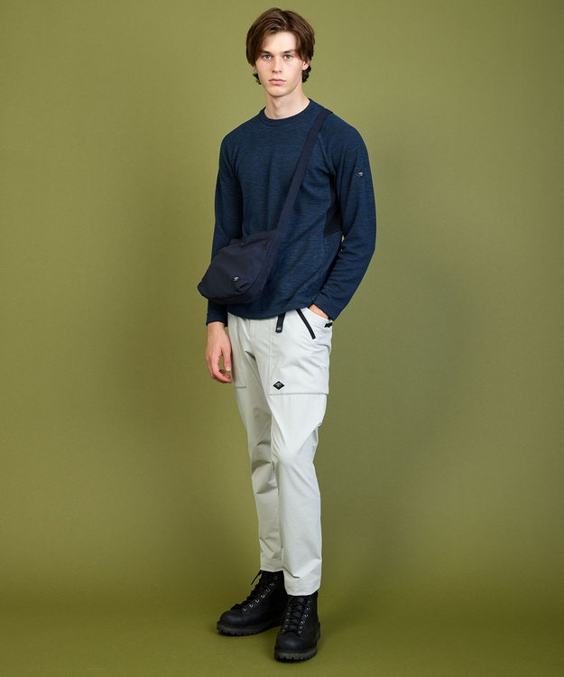 JOSEPH ABBOUD MOUNTAIN メランジクルーネック ロングスリーブ Tシャツ ネイビー系