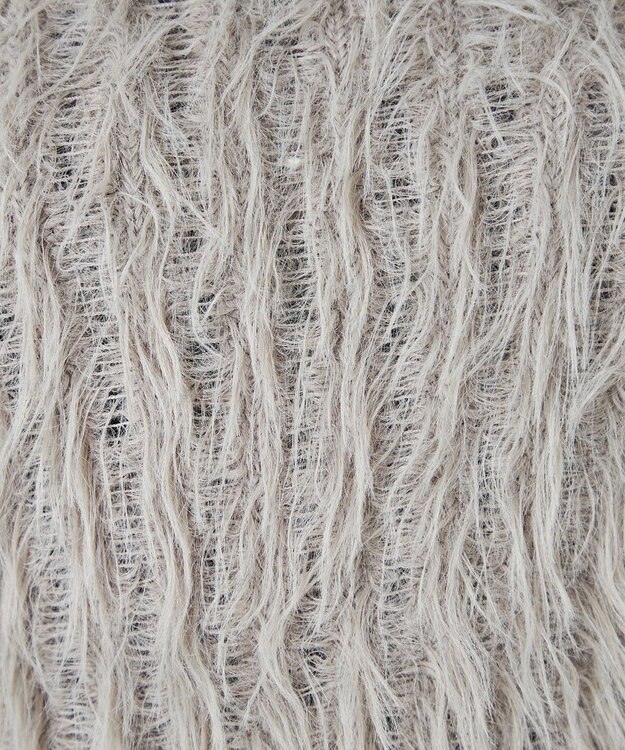 NAVE 【ReNAVE・洗える】メルティーシャギーニット プルオーバー ライトグレー系