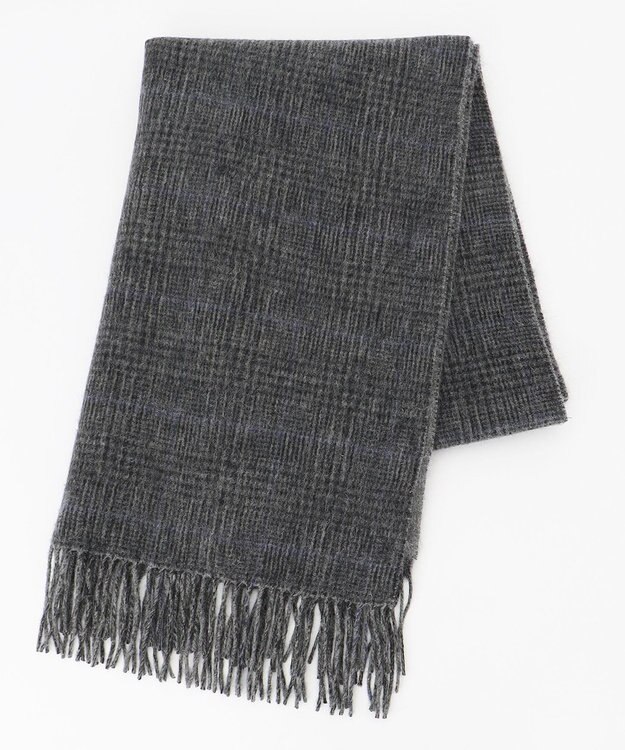 自由区 ウールカシミヤリバーシブル ストール グレー系