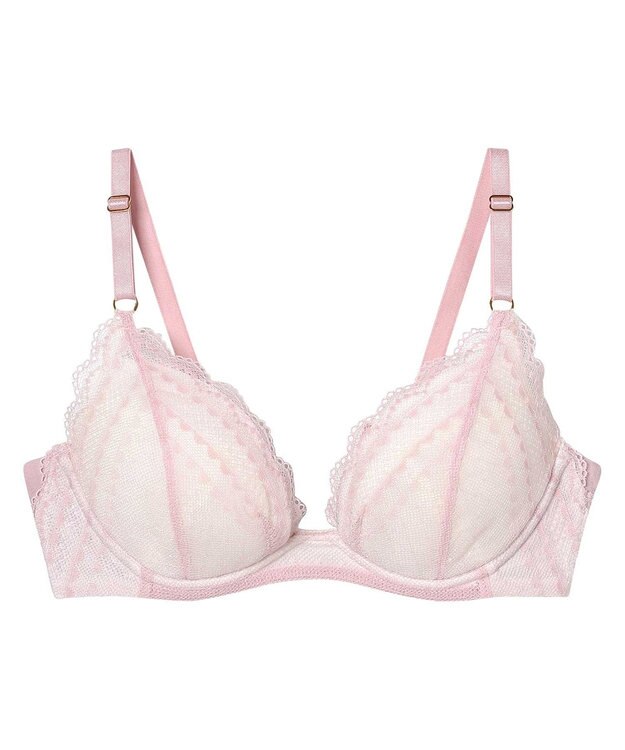 une nana cool リニューアル【綿混】ビタードットコットン 3/4カップブラ ピンク