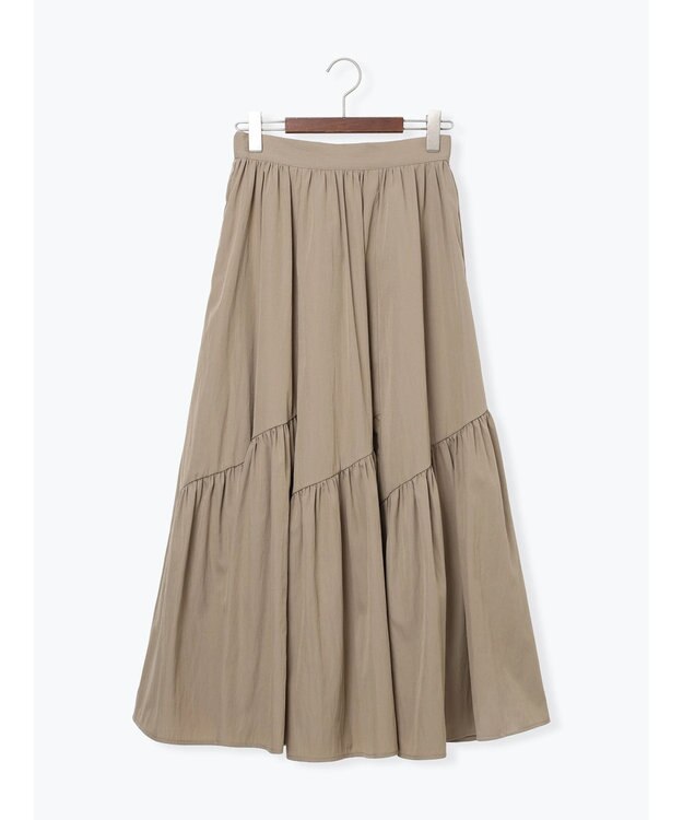 Te chichi マットタフタバイヤスティアードスカート モカ