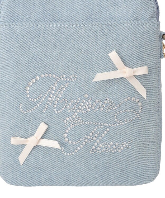 Maison de FLEUR ラインストーンデニムチュールショルダーバッグ Light Blue