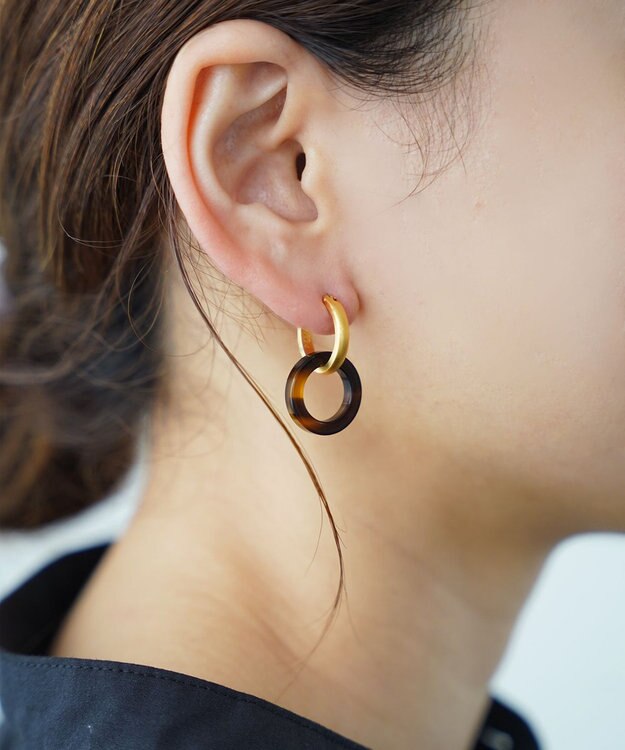 susui 【doughnut】フープピアス M (YGMAT)_片耳 ブラック