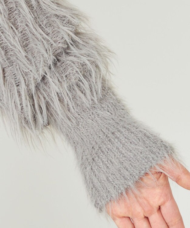 NAVE 【ReNAVE・洗える】メルティーシャギーニット プルオーバー ライトグレー系