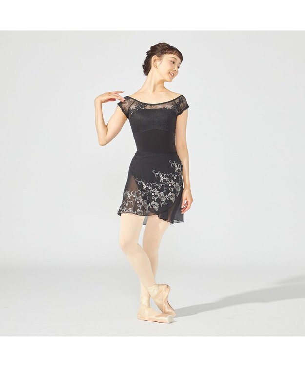 Chacott フレンチスリーブレオタード ブラック