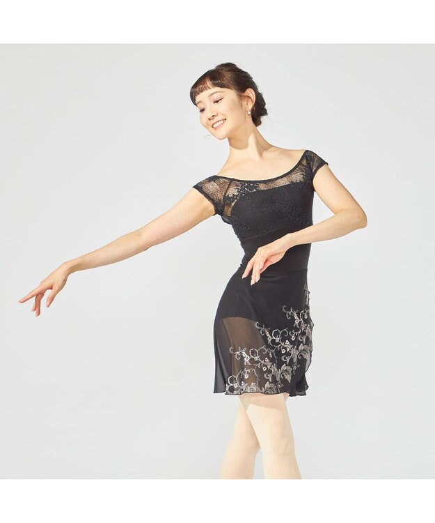 Chacott フレンチスリーブレオタード ブラック