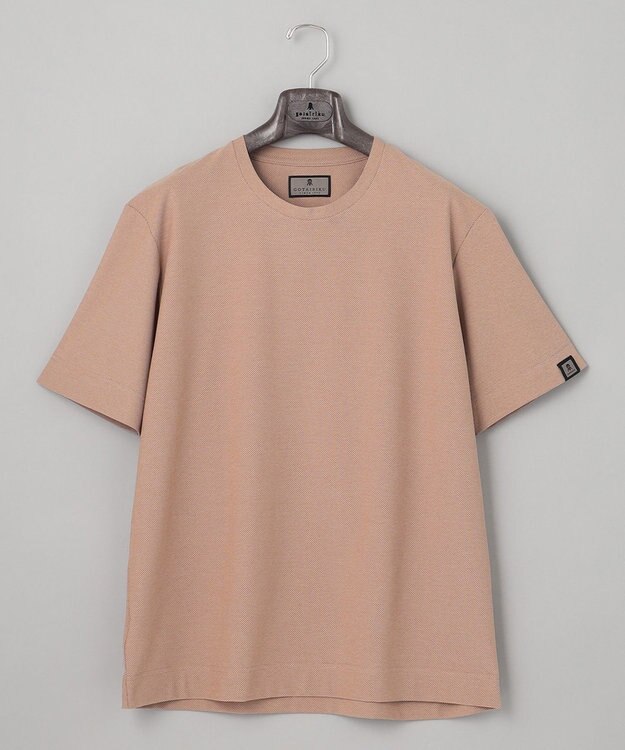 GOTAIRIKU 仕事で着られるTシャツ【サラサラ/よれにくい/透けにくい】キレイめ 鹿の子 ビズTシャツ オレンジ系