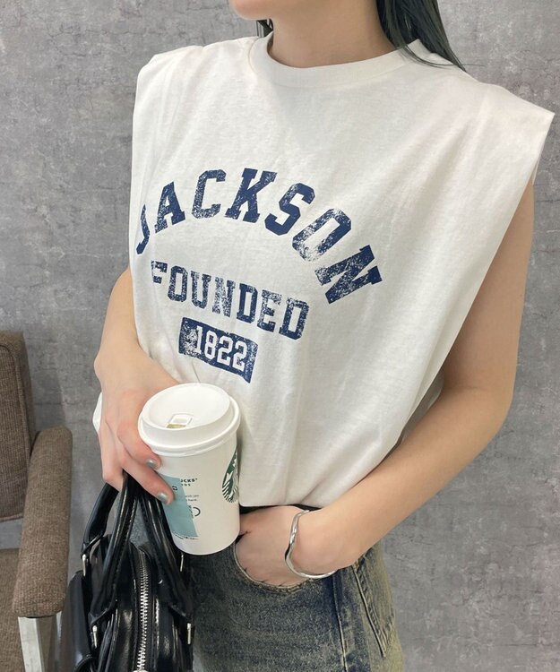 WEGO タックノースリーブT ホワイト