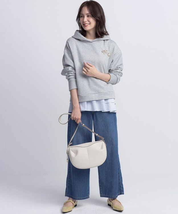 組曲 【WEB限定】シャイニーラメ パーカー シルバー系