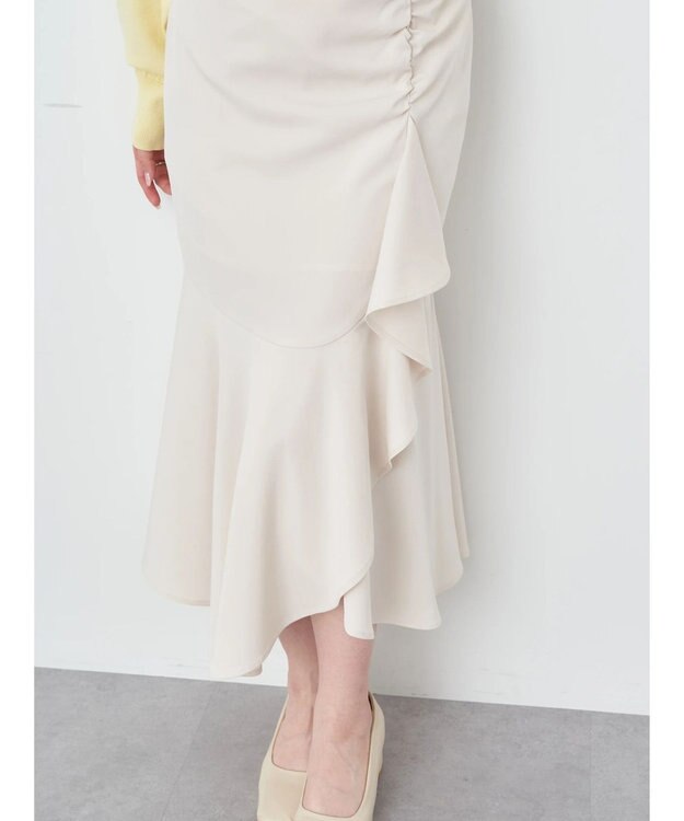 earth music&ecology 切り替えラッフルスカート Ivory