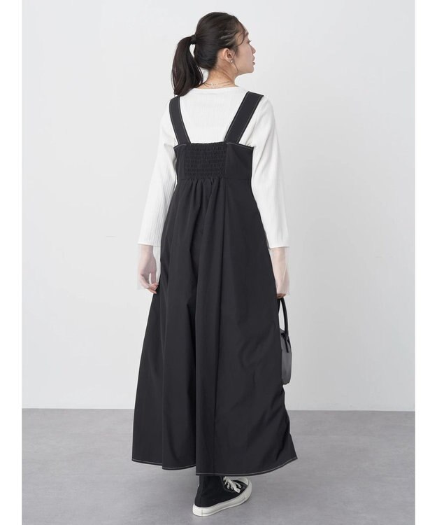 earth music&ecology ステッチジャンドレ Black