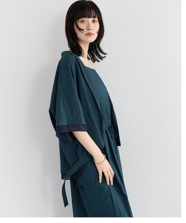 YECCA VECCA 【UVカット/遮熱/接触冷感】COOL袖シアージャケット Blue Green