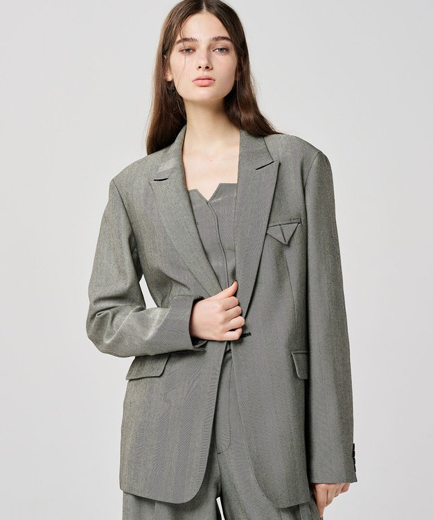 uncrave ジャケット ヘリンボーン リネン ジャケット（uncrave WHITE） / uncrave