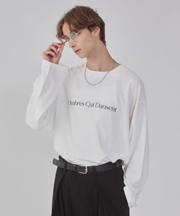 WEGO 【２点セット/ユニセックス着用ITEM】アクセ付きフォトコラージュT（LS） オフホワイト