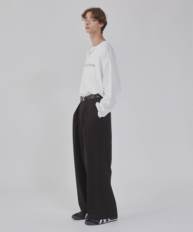 WEGO 【２点セット/ユニセックス着用ITEM】アクセ付きフォトコラージュT（LS） オフホワイト