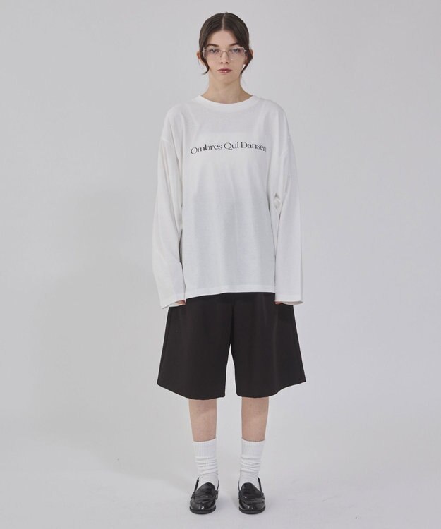 WEGO 【２点セット/ユニセックス着用ITEM】アクセ付きフォトコラージュT（LS） オフホワイト