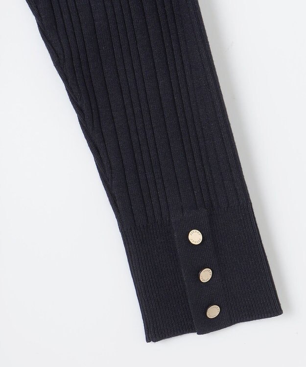 J.PRESS LADIES 【WEB限定・洗える】ニット コンビ ワンピース ネイビー系