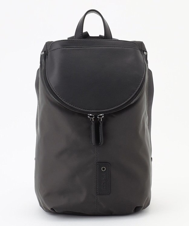 Y'SACCS 【CORDURA×リサイクルレザー】ラウンドフラップミニリュック グレー